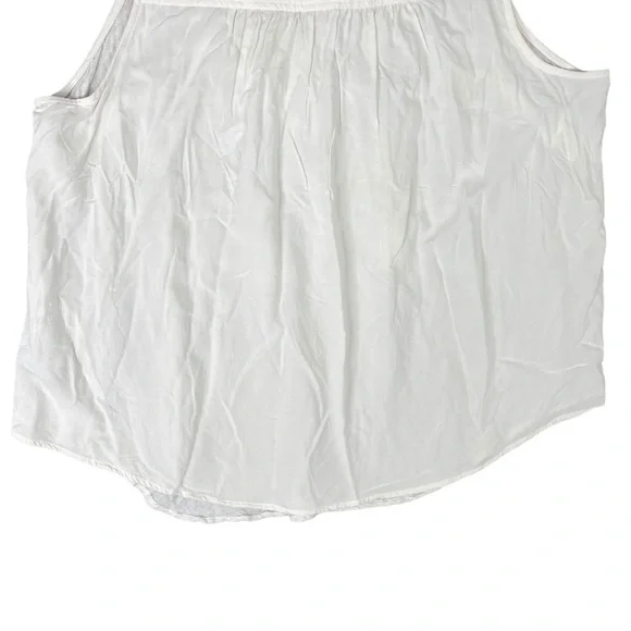 Torrid Top 2X Crochet Detail Lace Up Tank White Tassel Tie Flowy Sleeveless - Picture 9 of 12